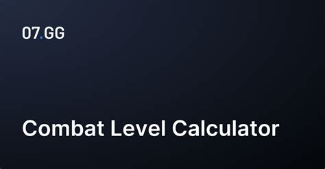 rs combat level calculator.